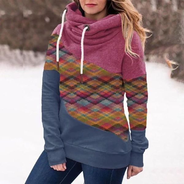 plaid hoodies women's sweatshirt ladies long-sleeved loose stitching printed casual patchwork hooded oversized hoodie, Black
plaid hoodies women's sweatshirt ladies long-sleeved loose stitching printed casual patchwork hooded oversized hoodie, Black