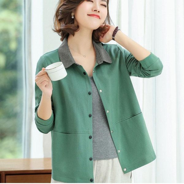 2020 new fashion women's shirt spring autumn clothing loose cotton cardigan jacket cotton shirt short jacket j11, Black;brown
2020 new fashion women's shirt spring autumn clothing loose cotton cardigan jacket cotton shirt short jacket j11, Black;brown