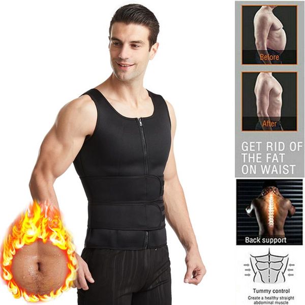 men body shaper vest slimming sweat fat burning shaperwear waist loss corset running sportswear workout fitness accessories, White;black
men body shaper vest slimming sweat fat burning shaperwear waist loss corset running sportswear workout fitness accessories, White;black