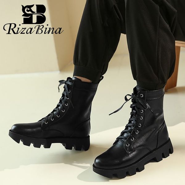 rizabina women real leather boots new winter warm ankle boots women lace up short fashion casual footwear size 34-39, Black
rizabina women real leather boots new winter warm ankle boots women lace up short fashion casual footwear size 34-39, Black