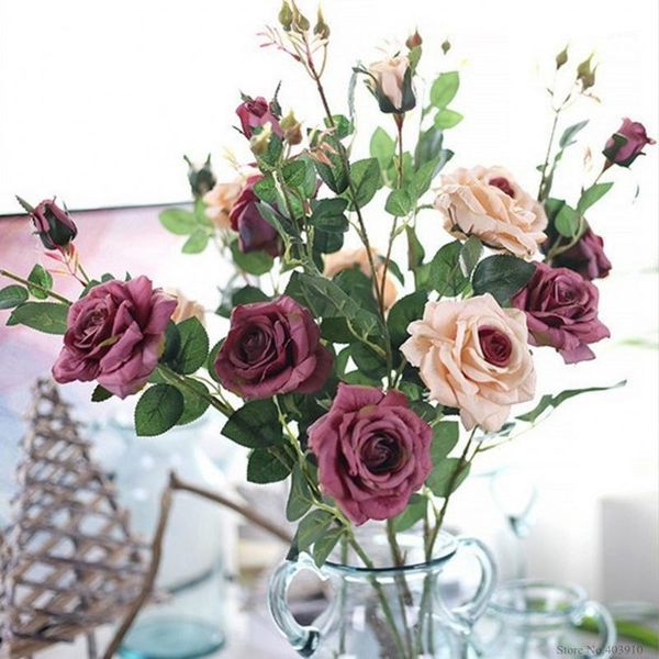 3 heads/bouquet silk rose high qualit artificial flower wedding flower bouquet decorative for home room decoration1
3 heads/bouquet silk rose high qualit artificial flower wedding flower bouquet decorative for home room decoration1