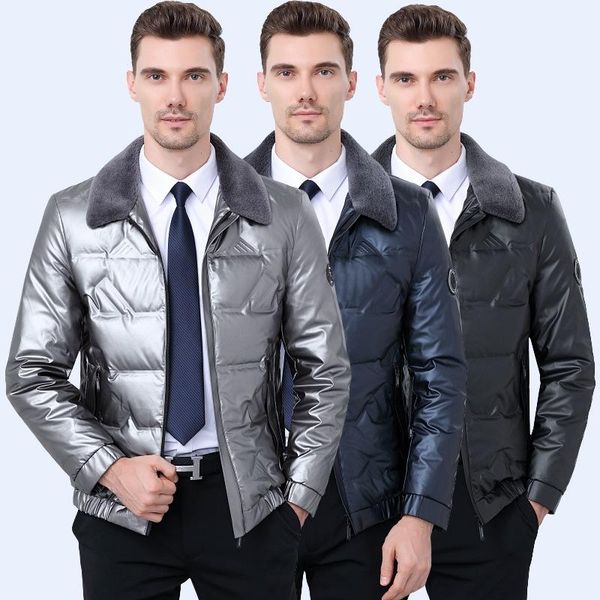 shepherd bird down jacket men's thickened short bright waterproof korean handsome white duck down winter slim coat, Black
shepherd bird down jacket men's thickened short bright waterproof korean handsome white duck down winter slim coat, Black