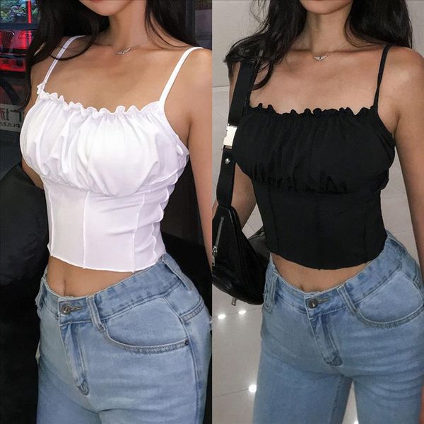 womens tee ruffles collar t shirts vest summer 2021 slim solid vest fashion camisole crop sleeveless tank top, White
womens tee ruffles collar t shirts vest summer 2021 slim solid vest fashion camisole crop sleeveless tank top, White