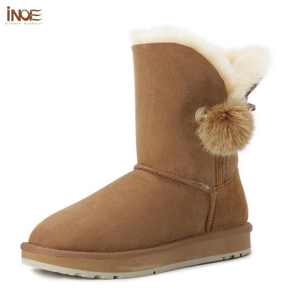 inoe crystal rhinestone pom-pom brooch women winter boots shoes fox fur ball sheepskin suede leather wool fur lined snow boots 1026, Black
inoe crystal rhinestone pom-pom brooch women winter boots shoes fox fur ball sheepskin suede leather wool fur lined snow boots 1026, Black