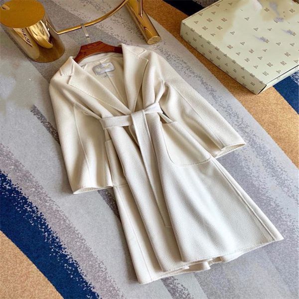 2020 new autumn and winter models heavy hand-made double-sided cashmere water ripple tie waist loose nightgown warm coat jacket, Black 
2020 new autumn and winter models heavy hand-made double-sided cashmere water ripple tie waist loose nightgown warm coat jacket, Black