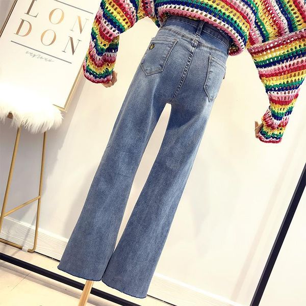 fall women retro medium wash skinny trim thin jeans ladies slim vintage embroidery bees irregular denim pants female tide1, Blue
fall women retro medium wash skinny trim thin jeans ladies slim vintage embroidery bees irregular denim pants female tide1, Blue