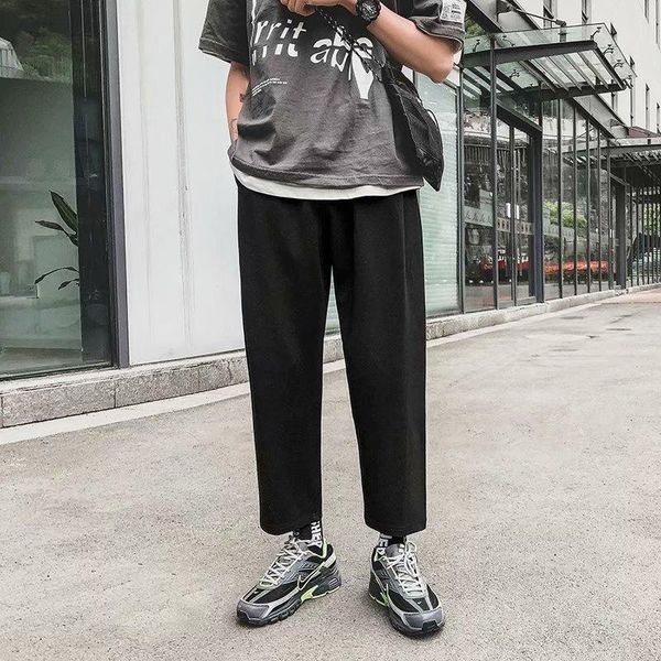 ankle-length men pants casual high waisted mens trousers loose solid harajuku sweatpants fashion streetwear chic bottom kg-76, Black
ankle-length men pants casual high waisted mens trousers loose solid harajuku sweatpants fashion streetwear chic bottom kg-76, Black