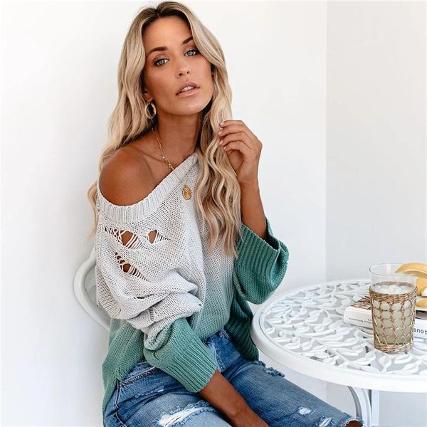 fashion women fall outfits knitwear pullover hole gradient cutout sweater ladies long sleeve clothes distress sweaters for women, White;black
fashion women fall outfits knitwear pullover hole gradient cutout sweater ladies long sleeve clothes distress sweaters for women, White;black