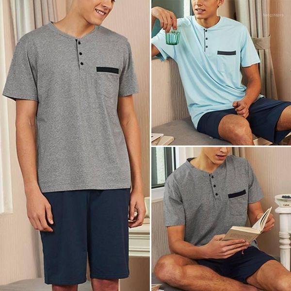 incerun summer men pajamas sets v neck short sleeve sleepwear & shorts homewear breathable fashion loose men nightwear sets1, Black;brown
incerun summer men pajamas sets v neck short sleeve sleepwear & shorts homewear breathable fashion loose men nightwear sets1, Black;brown