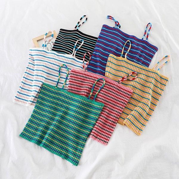 womens tank summer 2021 small fresh new simple striped color matching vest sext sling camis, White
womens tank summer 2021 small fresh new simple striped color matching vest sext sling camis, White