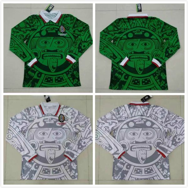 long sleeve retro 1998 mexico world cup classic soccer jerseys hernandez 11# blanco home green away white football shirts xxl, Black;yellow
long sleeve retro 1998 mexico world cup classic soccer jerseys hernandez 11# blanco home green away white football shirts xxl, Black;yellow