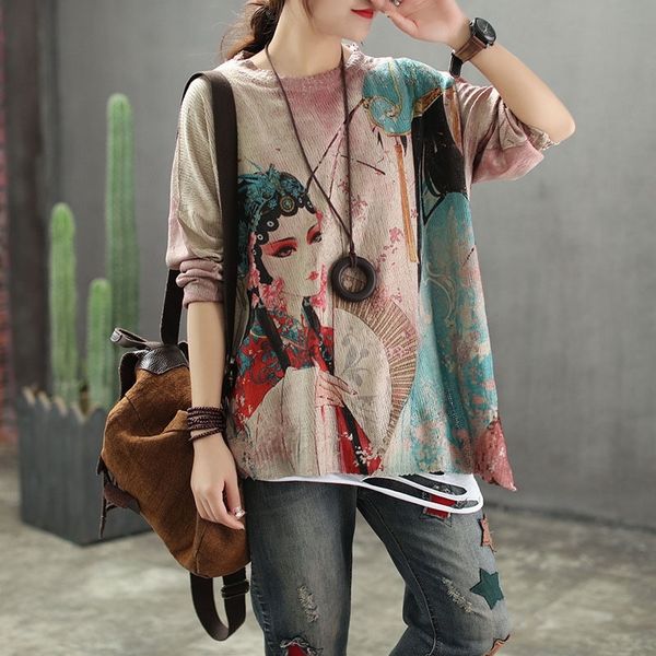 qpfjqd retro print peking opera sweaters women spring autumn o-neck long sleeve soft knit cotton mori girl pullover y200720, White;black
qpfjqd retro print peking opera sweaters women spring autumn o-neck long sleeve soft knit cotton mori girl pullover y200720, White;black