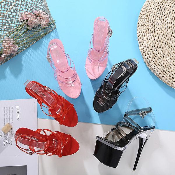 2021 summer elegant women 17cm extreme high heels transparent sandals 7.5cm platform sandals trend plus size female shoes, Black
2021 summer elegant women 17cm extreme high heels transparent sandals 7.5cm platform sandals trend plus size female shoes, Black