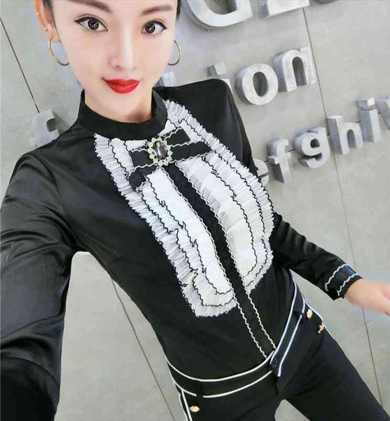 autumn vintage lorita long sleeve stand collar ruffles shirts women bow knot ruffles satin blouse satin black white
autumn vintage lorita long sleeve stand collar ruffles shirts women bow knot ruffles satin blouse satin black white
