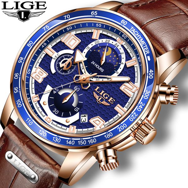 2022 lige casual leather watch for men waterproof quartz mens watches brand luxury men's watch chronograph relogio mascu, Silver
2022 lige casual leather watch for men waterproof quartz mens watches brand luxury men's watch chronograph relogio mascu, Silver