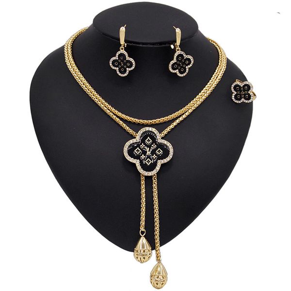 new necklace brand jewelry set lady beautiful and noble copper alloy three-piece chain jewelry sets gift, Black
new necklace brand jewelry set lady beautiful and noble copper alloy three-piece chain jewelry sets gift, Black