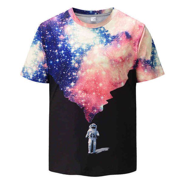 men's casual short sleeve t-shirt men's astronaut print large 3d t-shirt summer european shirt, White;black
men's casual short sleeve t-shirt men's astronaut print large 3d t-shirt summer european shirt, White;black