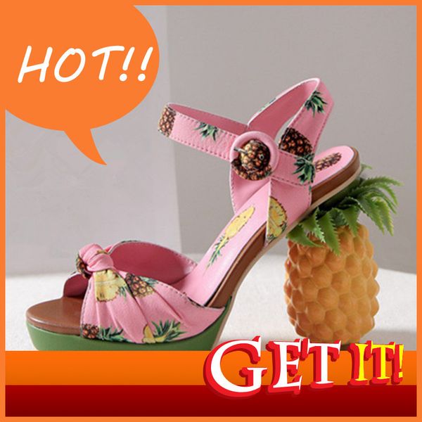heels women's pineapple sandals print ladies platform women stiletto valentine shoes ovo5, Black
heels women's pineapple sandals print ladies platform women stiletto valentine shoes ovo5, Black