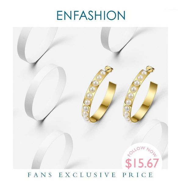 enfashion big pearl hoop earrings for women stainless steel jewelry circle earring hoops round earings orecchini cerchio 1810611, Golden;silver
enfashion big pearl hoop earrings for women stainless steel jewelry circle earring hoops round earings orecchini cerchio 1810611, Golden;silver