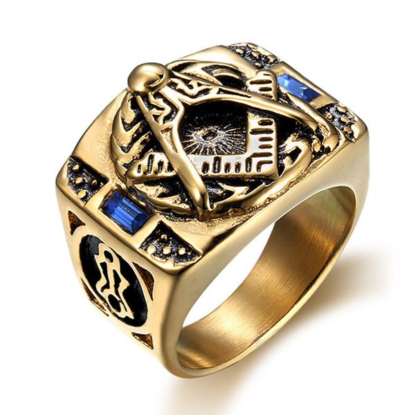 stainless steel masons masonic rings retro gold compass square ason signet ring set with blue gems asonry fraternal association for men jewe, Golden;silver
stainless steel masons masonic rings retro gold compass square ason signet ring set with blue gems asonry fraternal association for men jewe, Golden;silver