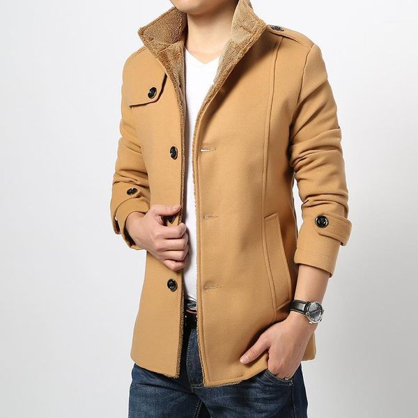 men's wool & blends casual nice winter men coat fashion brand clothes fleece lining thick warm overcoat blend plus asian size m-5xl1, Black
men's wool & blends casual nice winter men coat fashion brand clothes fleece lining thick warm overcoat blend plus asian size m-5xl1, Black