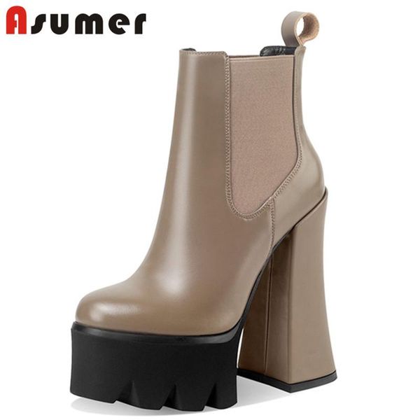 asumer 2020 genuine leather footwear woman boots round toe high heel platform boots party prom ankle women, Black
asumer 2020 genuine leather footwear woman boots round toe high heel platform boots party prom ankle women, Black