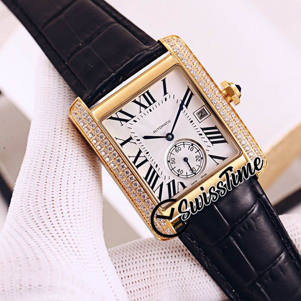 new 18k gold case mc w5330001 automatic mens watch white dial roman markers diamond bezel leather strap gents watches swisstime stca 7 style, Slivery;brown
new 18k gold case mc w5330001 automatic mens watch white dial roman markers diamond bezel leather strap gents watches swisstime stca 7 style, Slivery;brown