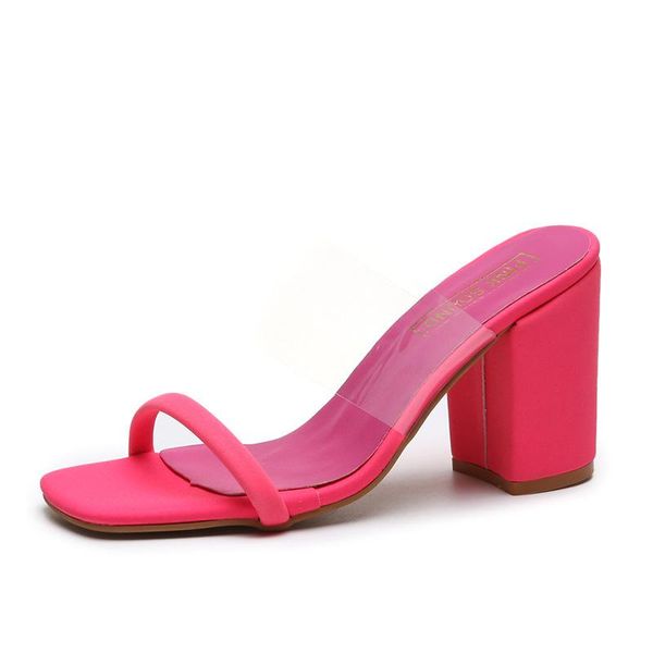 sandals summer shoe women transparent ladies mid heel slippers fluorescent open toes thick fashion female slides, Black
sandals summer shoe women transparent ladies mid heel slippers fluorescent open toes thick fashion female slides, Black