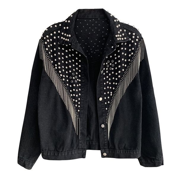 perhaps u women's denim blue black gray jacket button long sleeves jean turn down collar pocket rivet tassel c0505 201127, Black;brown
perhaps u women's denim blue black gray jacket button long sleeves jean turn down collar pocket rivet tassel c0505 201127, Black;brown