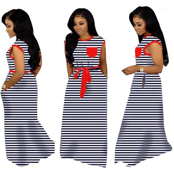 designer dresses fashion pocket panelled sleeveless womens dresses casual females clothing with belt stripe print womens, Black;gray
designer dresses fashion pocket panelled sleeveless womens dresses casual females clothing with belt stripe print womens, Black;gray