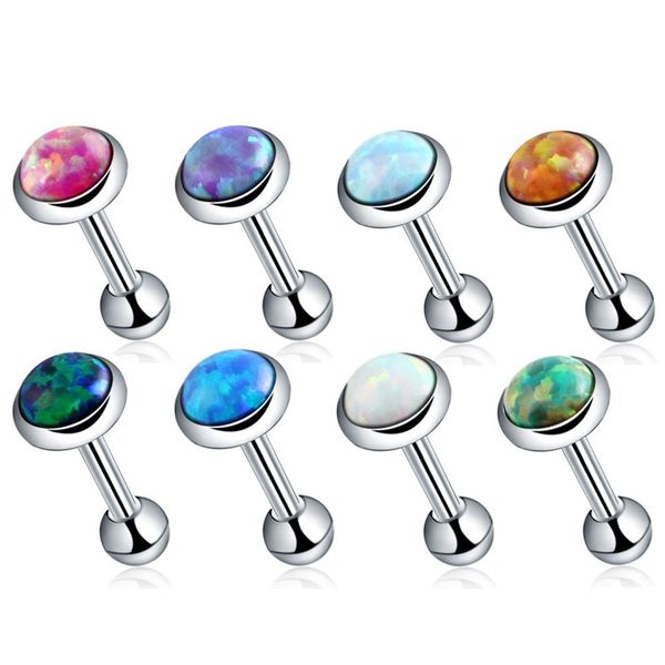 8pcs/lot stainless steel opal stone ear tragus cartilage helix stud piercing earring barbell stud lip piercings body jewelry 16g q jlllry, Silver
8pcs/lot stainless steel opal stone ear tragus cartilage helix stud piercing earring barbell stud lip piercings body jewelry 16g q jlllry, Silver