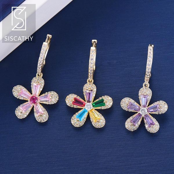 siscathy fashion luxury inlaid cubic zirconia earrings trendy women flower pendant hoop earrings girlfriend wift jewelry gift, Golden;silver
siscathy fashion luxury inlaid cubic zirconia earrings trendy women flower pendant hoop earrings girlfriend wift jewelry gift, Golden;silver