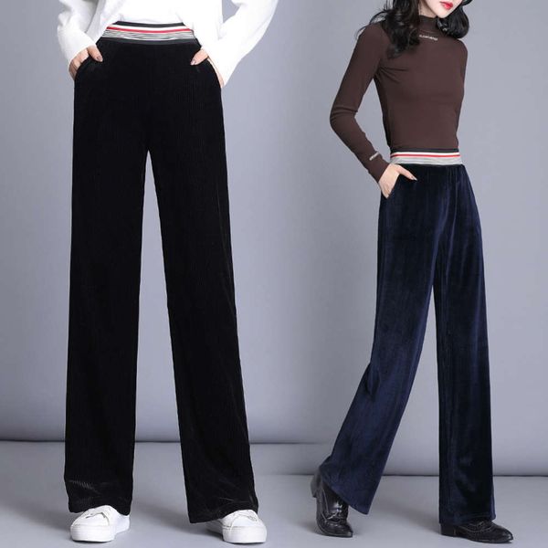 velour wide leg women spring and autumn elastic high waist loose straight mop pants, Black;white
velour wide leg women spring and autumn elastic high waist loose straight mop pants, Black;white