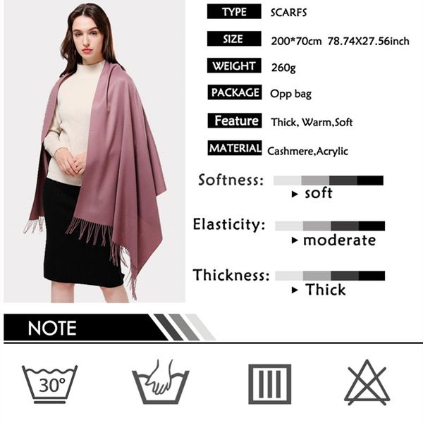 winter scarf solid thick women cashmere scarves neck head warm hijabs pashmina lady shawls and wraps bandana tassel 201006, Blue;gray
winter scarf solid thick women cashmere scarves neck head warm hijabs pashmina lady shawls and wraps bandana tassel 201006, Blue;gray