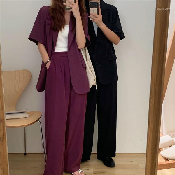 women's suits & blazers high street summer blazer suit 2021 notched casual long blazer+long wide leg pant vintage purple/black 2 piece, White;black
women's suits & blazers high street summer blazer suit 2021 notched casual long blazer+long wide leg pant vintage purple/black 2 piece, White;black