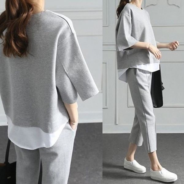 autumn new women's fake two-piece set split coatcapri pants casual fashion suit autumn new women's fake two-piece set split coatca, Gray
autumn new women's fake two-piece set split coatcapri pants casual fashion suit autumn new women's fake two-piece set split coatca, Gray