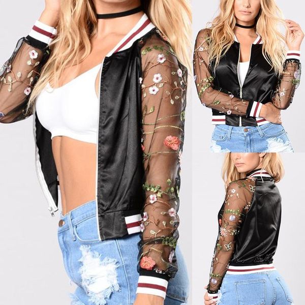 women's jackets womens embroidery long sleeve short jacket lady biker bomber coat outwear1, Black;brown
women's jackets womens embroidery long sleeve short jacket lady biker bomber coat outwear1, Black;brown