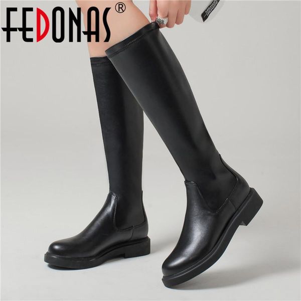 boots fedonas band design knee high for women wide calf fashion thick heels female working casual tight, Black
boots fedonas band design knee high for women wide calf fashion thick heels female working casual tight, Black