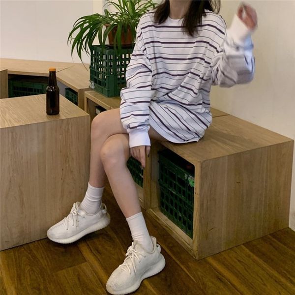 early autumn korean version of ins striped loose large underclothes underweart-shirt underwearmissing men and women can wear couple t-shirts, White
early autumn korean version of ins striped loose large underclothes underweart-shirt underwearmissing men and women can wear couple t-shirts, White