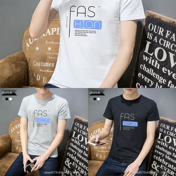 2020 new summer men's letter round neck short sleeve t-shirt cotton korean printed slim half sleeve cotton men's t-shirt ir2nk, Blue
2020 new summer men's letter round neck short sleeve t-shirt cotton korean printed slim half sleeve cotton men's t-shirt ir2nk, Blue