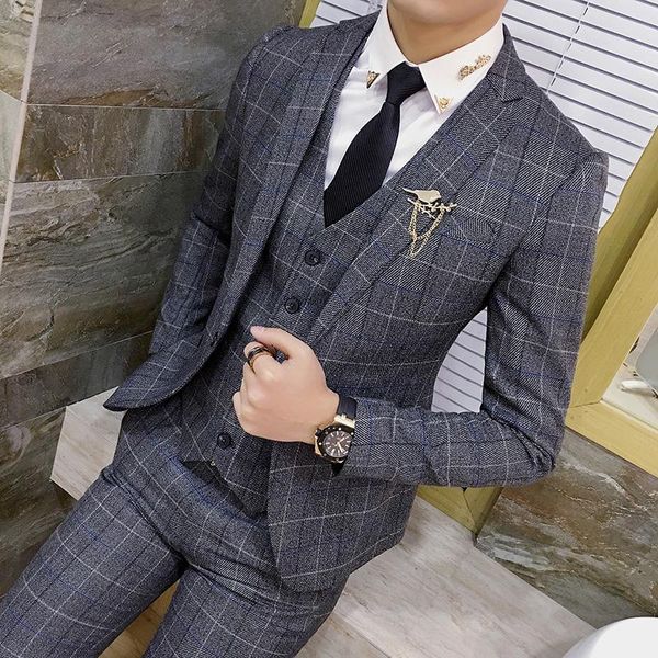 ( jackets + vest + pants ) fashion boutique plaid mens slim casual business suits groom wedding dress stage banquet male suit, White;black
( jackets + vest + pants ) fashion boutique plaid mens slim casual business suits groom wedding dress stage banquet male suit, White;black
