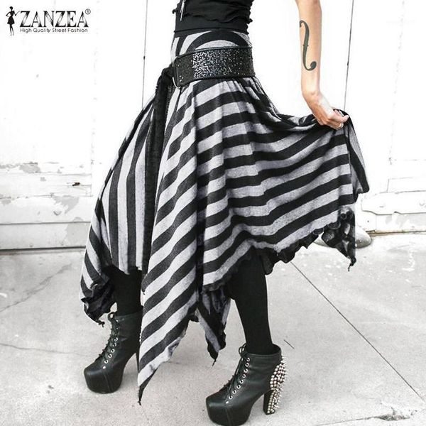 plus size women's asymmetrical skirts zanzea bohemian striped maxi sundress casual elastic waist faldas saia female spring robe1, Black
plus size women's asymmetrical skirts zanzea bohemian striped maxi sundress casual elastic waist faldas saia female spring robe1, Black