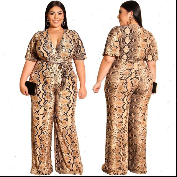 summer womens casual style straight jumpsuit long pant short sleeves v neck snakeskin jumpsuit with belt plus size, Black;white
summer womens casual style straight jumpsuit long pant short sleeves v neck snakeskin jumpsuit with belt plus size, Black;white