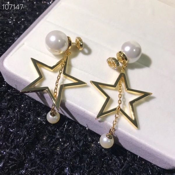 2020 new dijiaxing double-sided pearl cd home stud pendant tassel earrings anti allergy female pentastar earrings, Golden
2020 new dijiaxing double-sided pearl cd home stud pendant tassel earrings anti allergy female pentastar earrings, Golden