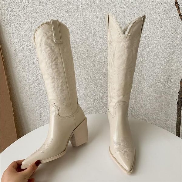 embroidery canvas white knee high boots new western wedge heel knight boots slim fit pointed toe long designer women shoes1, Black
embroidery canvas white knee high boots new western wedge heel knight boots slim fit pointed toe long designer women shoes1, Black