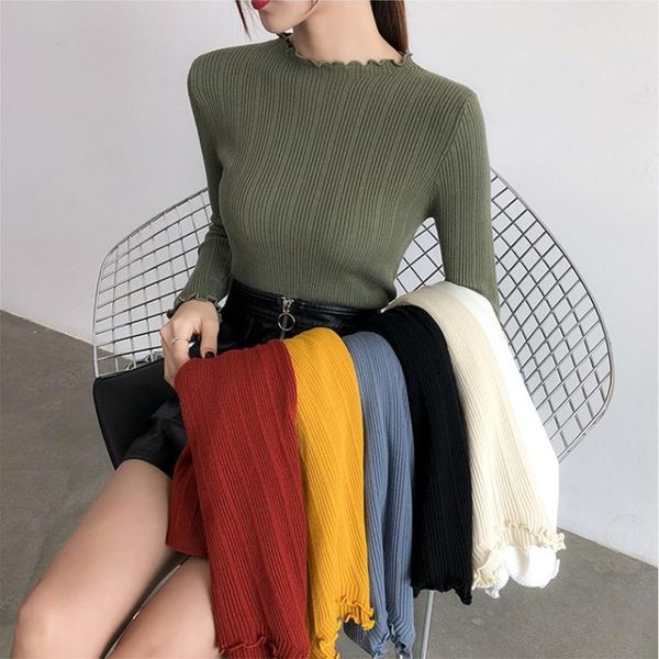 women turtleneck pink fashion elastic slim pullovers ruched solid winter high knitted solid color 2019 fall sweater1, White;black
women turtleneck pink fashion elastic slim pullovers ruched solid winter high knitted solid color 2019 fall sweater1, White;black