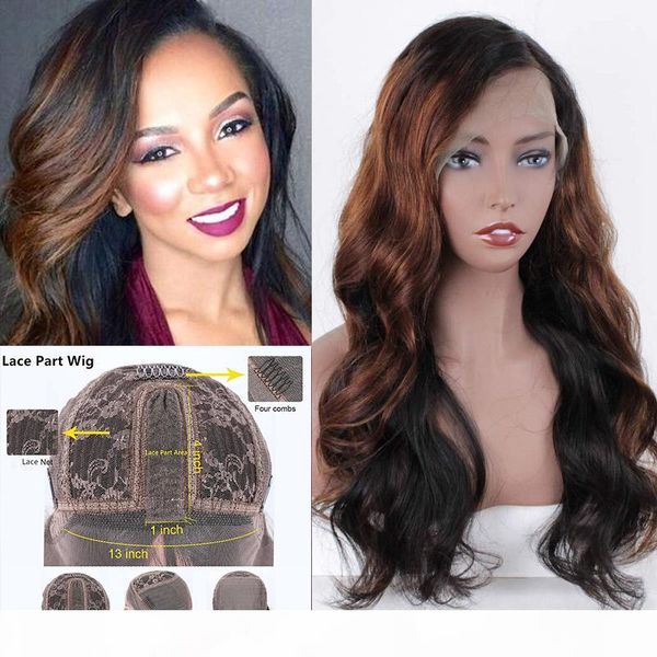 highlight wig ombre colored 1b 4 light brown body wave hair lace part wig brazilian remy part lace 4 "deep pre plucked, Black;brown
highlight wig ombre colored 1b 4 light brown body wave hair lace part wig brazilian remy part lace 4 "deep pre plucked, Black;brown