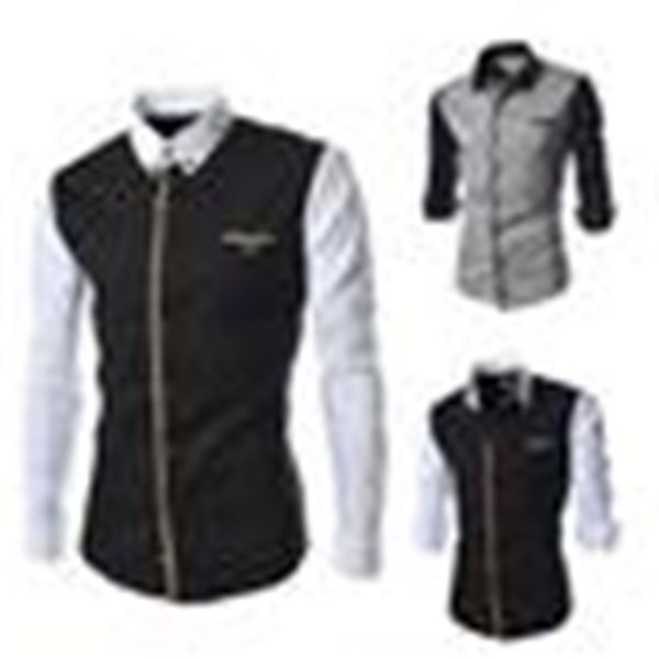 wholesale- mens patchwork casual long-sleeve shirt cotton slim dress fashion men shirt size -xxxl, White;black
wholesale- mens patchwork casual long-sleeve shirt cotton slim dress fashion men shirt size -xxxl, White;black