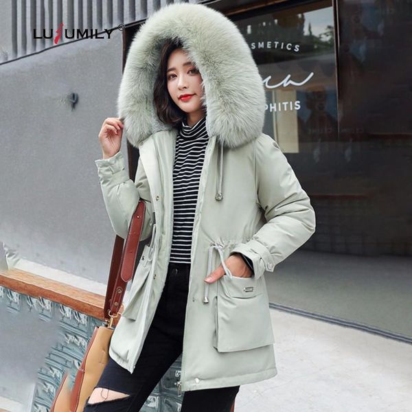 lusumily winter women cotton coat loose hooded thicken jacket big fur collar short coats female casual super warm snow parka, Black
lusumily winter women cotton coat loose hooded thicken jacket big fur collar short coats female casual super warm snow parka, Black