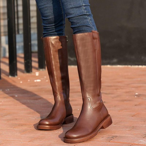 long boots 2020 autumn winter new women's boots british style chunky heel high, Black
long boots 2020 autumn winter new women's boots british style chunky heel high, Black